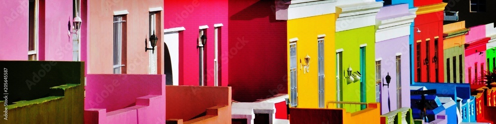 Obraz premium Krajobraz z kolorowymi domami w Kapsztadzie Bo-Kaap