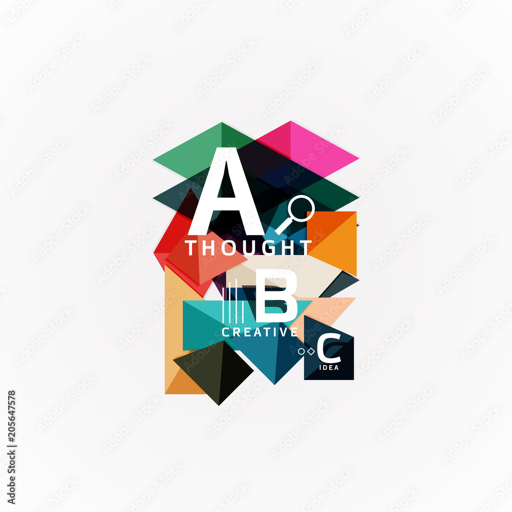 Paper infographic banner template with a b c options, infographics elements