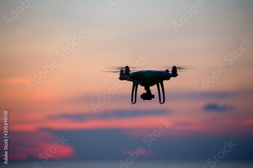 The drone in sunset sky. © Getty Gallery