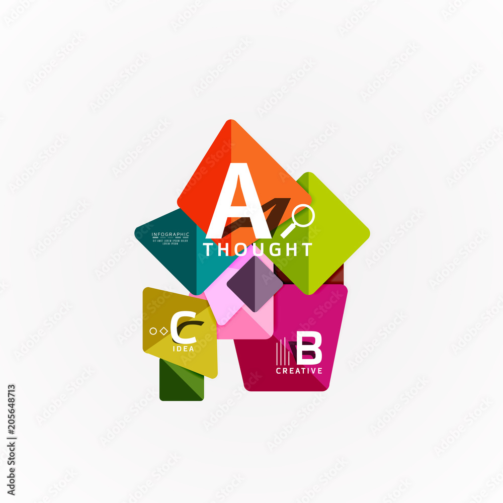 Abstract geometric option infographic banners, a b c steps process Abstract geometric option infographic banners, a b c steps process