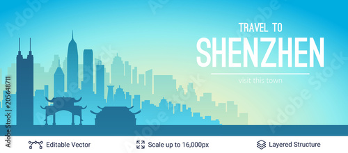 Shenzhen famous China city scape.
