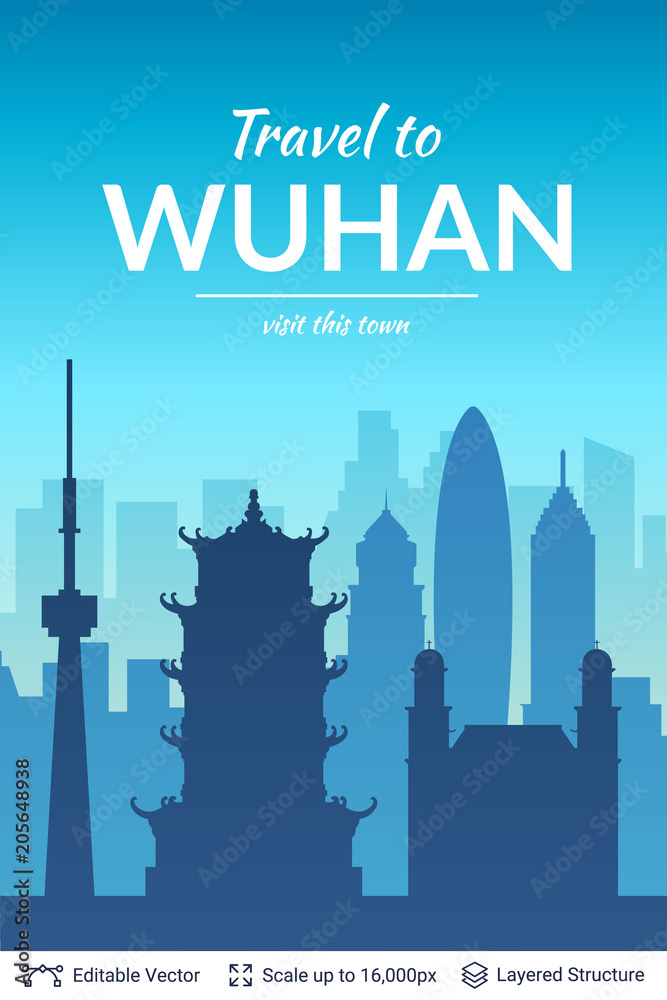 Fototapeta premium Wuhan famous China city scape.