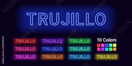 Neon name of Trujillo city