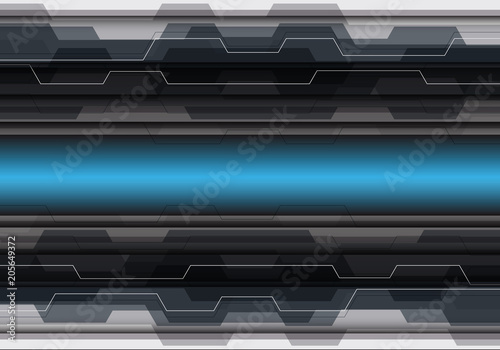 Blue light banner line in gray polygon design modern futuristic background vector illustration,