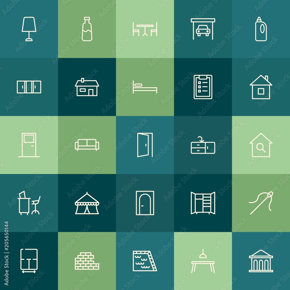 Modern Simple Set of buildings, furniture, housekeeping Vector outline Icons. Contains such Icons as dark, plan, dining, concrete, pool and more on green background. Fully Editable. Pixel Perfect. Modern Simple Set of buildings, furniture, housekeeping Vector outline Icons. Contains such Icons as dark, plan, dining, concrete, pool and more on green background. Fully Editable. Pixel Perfect.