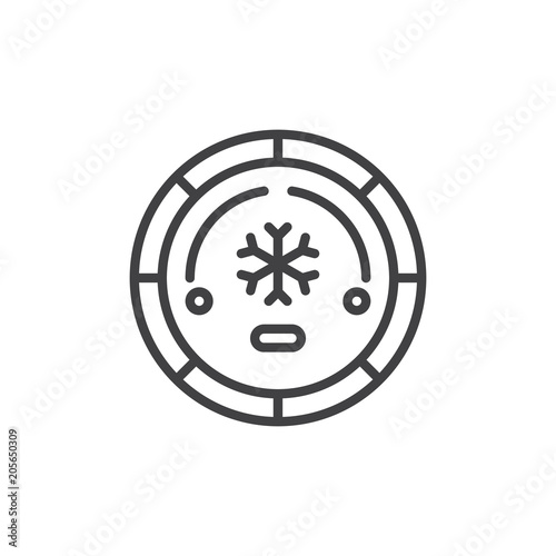 Air conditioning button outline icon. linear style sign for mobile concept and web design. Air conditioner car switch simple line vector icon. Symbol, logo illustration. Pixel perfect vector graphics