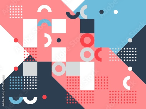 Colored abstract geometric flat pattern background
