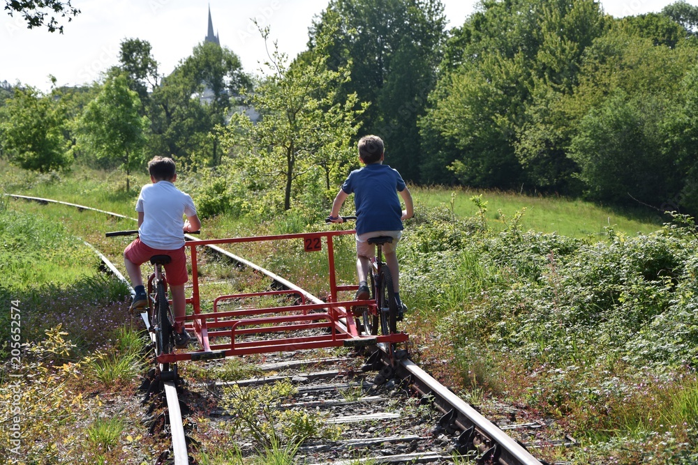 vélo-rail, médréac Stock Photo | Adobe Stock