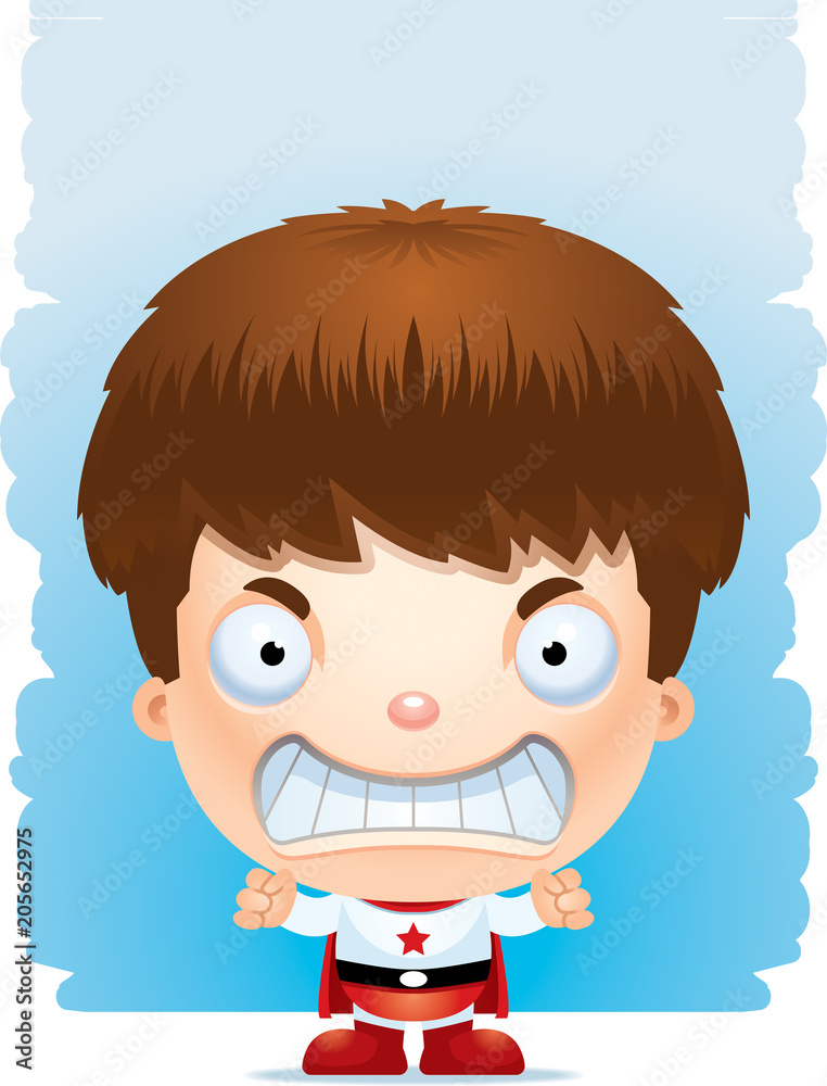 Angry Cartoon Boy Superhero Angry Cartoon Boy Superhero