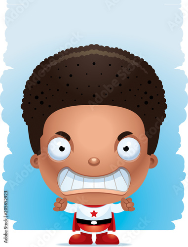 Angry Cartoon Boy Superhero