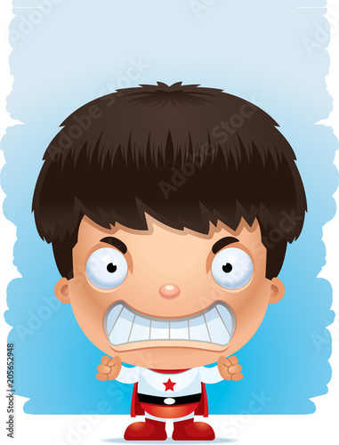 Angry Cartoon Boy Superhero
