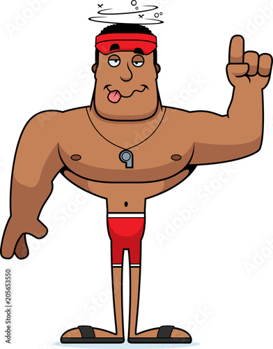 Cartoon Drunk Lifeguard