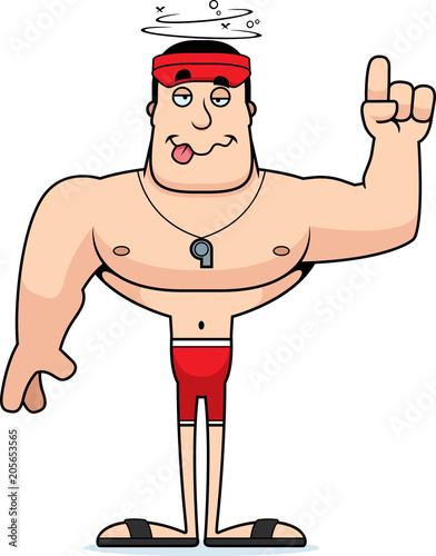 Cartoon Drunk Lifeguard