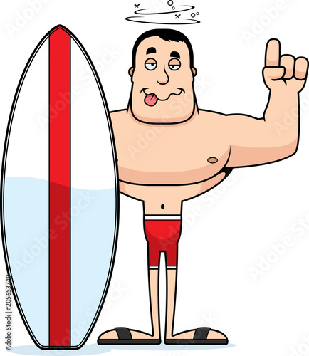 Cartoon Drunk Surfer