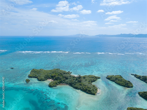 Aerial view of Kabira Bay, Ishigaki Island, Okinawa, Japan