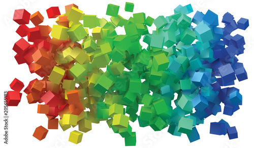abstract design with colorful cubes.