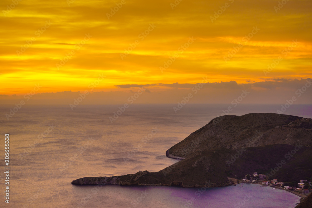 Greek coast at sunrise Peloponnese Mani