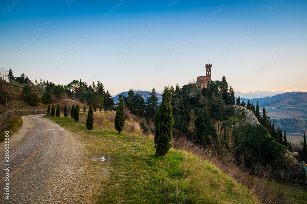 Brisighella, Ravenna, Emilia Romagna, Italy, Europe. The clocktower on the hill. Brisighella, Ravenna, Emilia Romagna, Italy, Europe. The clocktower on the hill.