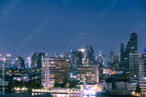 Bangkok skyline at night. © BUSARA