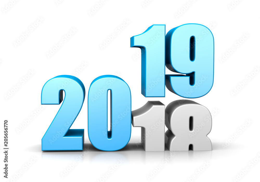 2019 Year Replacing 2018, Time Passes Concept 2019 Year Replacing 2018, Time Passes Concept