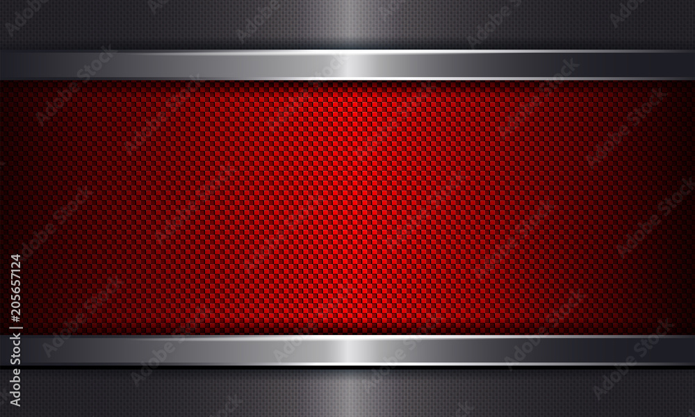 Geometric rippled background with a red frame.