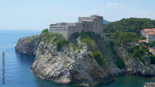 Wide shot of Fort Lovrijenac in Dubrovnik Croatia.
