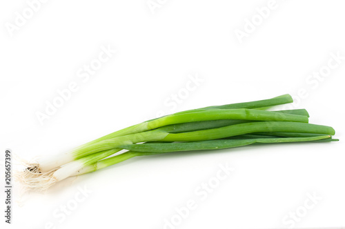 Bunch of spring onion isolated on white background