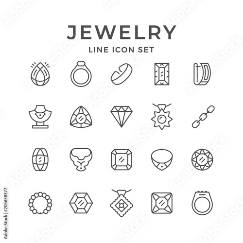 Set line icons of jewelry