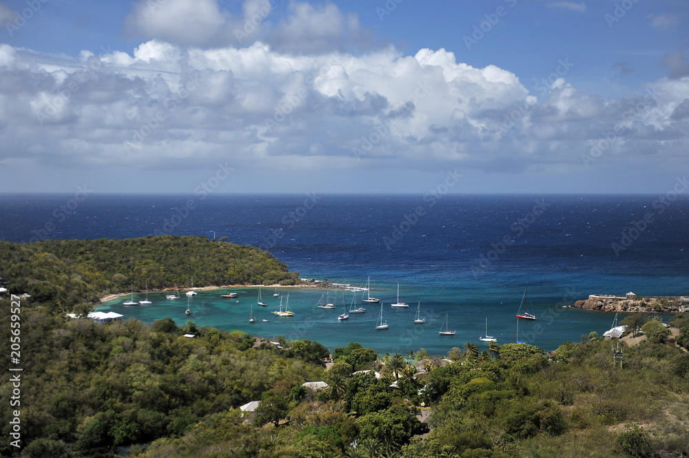 Antigua. This is how the English bay looks on the island after a sailing regatta