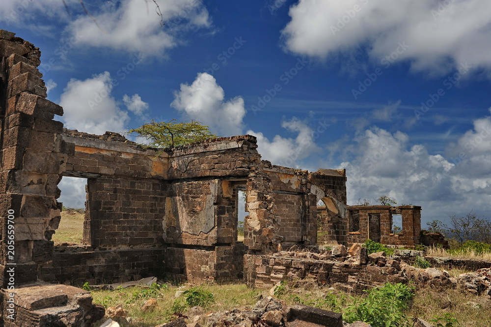 Old fortress on the island  Antigua