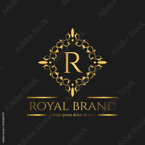 Logo Luxury with Golden Color