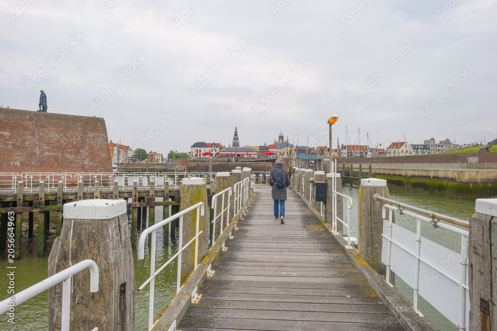 View of the port of the historic city of Vlissingen in spring