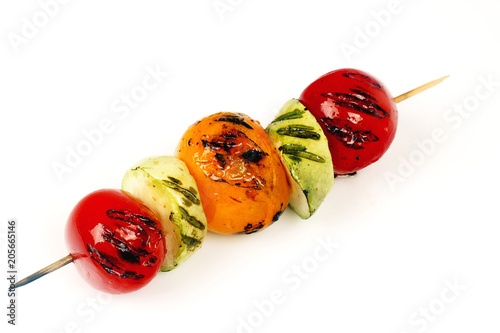 tomatoes and zucchini grill on skewers
