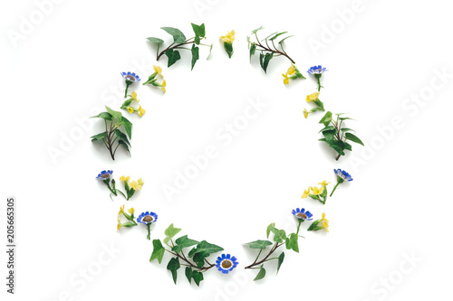 Floral Wreath On White Background