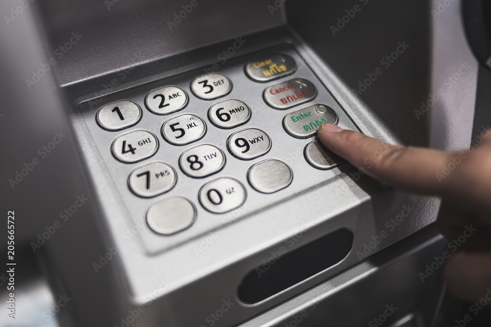 closed up of keypad of atm automatic teller machine closed up of keypad of atm automatic teller machine
