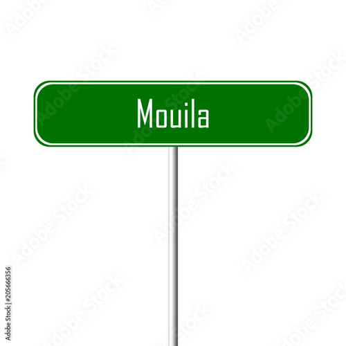 Mouila Town sign - place-name sign photo