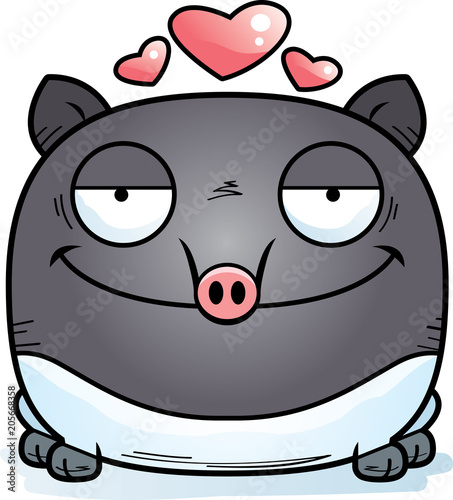 Cartoon Tapir in Love