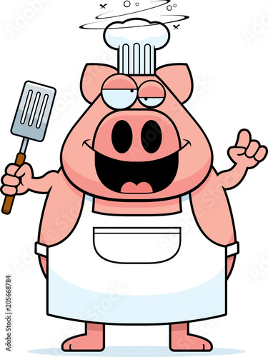 Drunk Cartoon Pig Chef