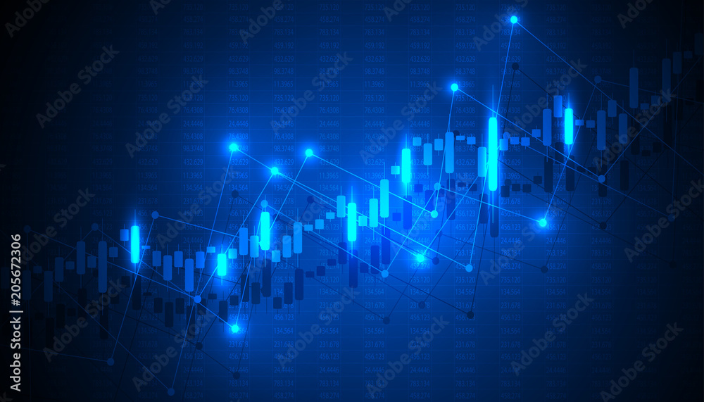 Financial data graph chart, economic statistics. Chart analytics economic concept. Business concept. Vector illustration.