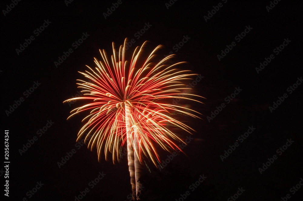fireworks going off at night in the summer time fireworks going off at night in the summer time