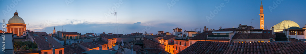 Panoramic view of the town Vicenza, Italy