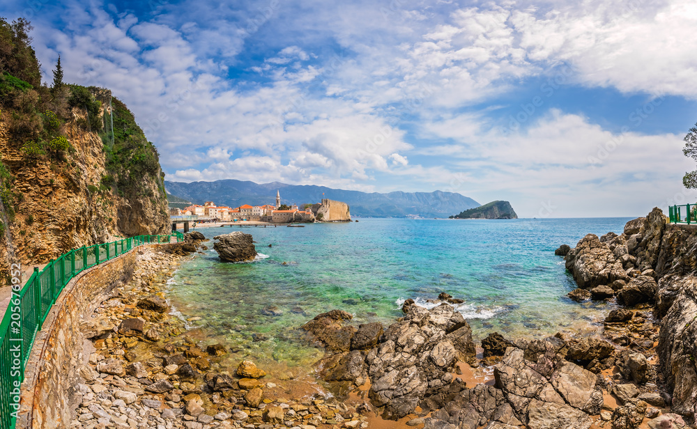 Panorama of the coast near Budva