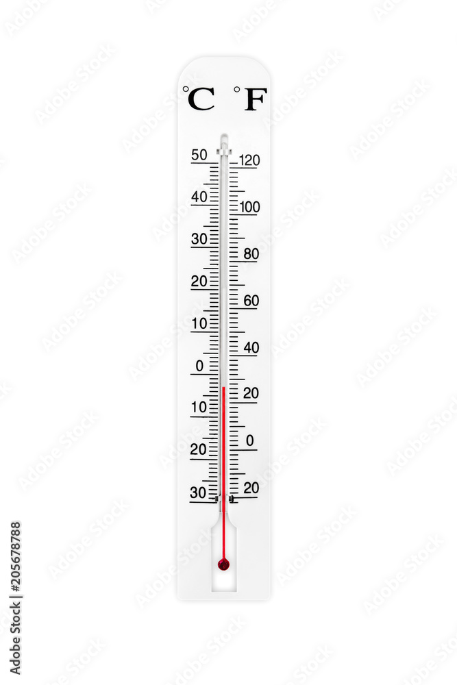 Thermometer isolated on white background. Air temperature minus 3 degrees  celsius Stock Photo | Adobe Stock