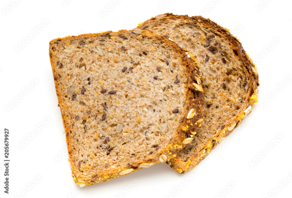 Whole wheat bread isolated on white background. Whole wheat bread isolated on white background.