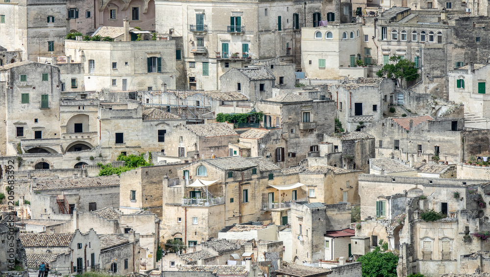 Fragment of the old city of Matera Italy