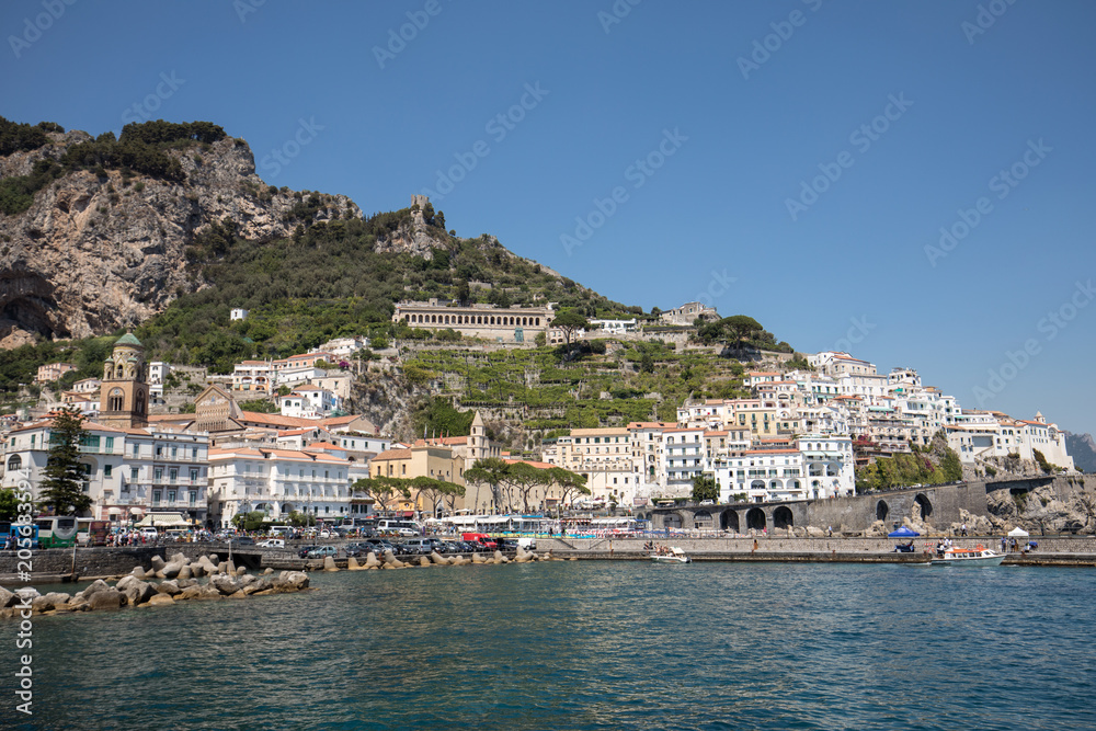 View of Amalfi. Amalfi is a charming resort town on the scenic Amalfi Coast of Italy.