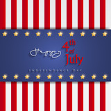 Happy 4th of July Independence Day greeting card with stars and lettering text design. 