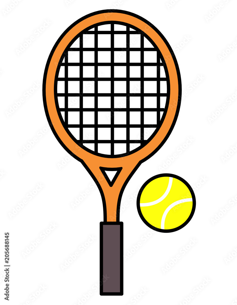 テニスラケット ボール 色 Stock イラスト Adobe Stock
