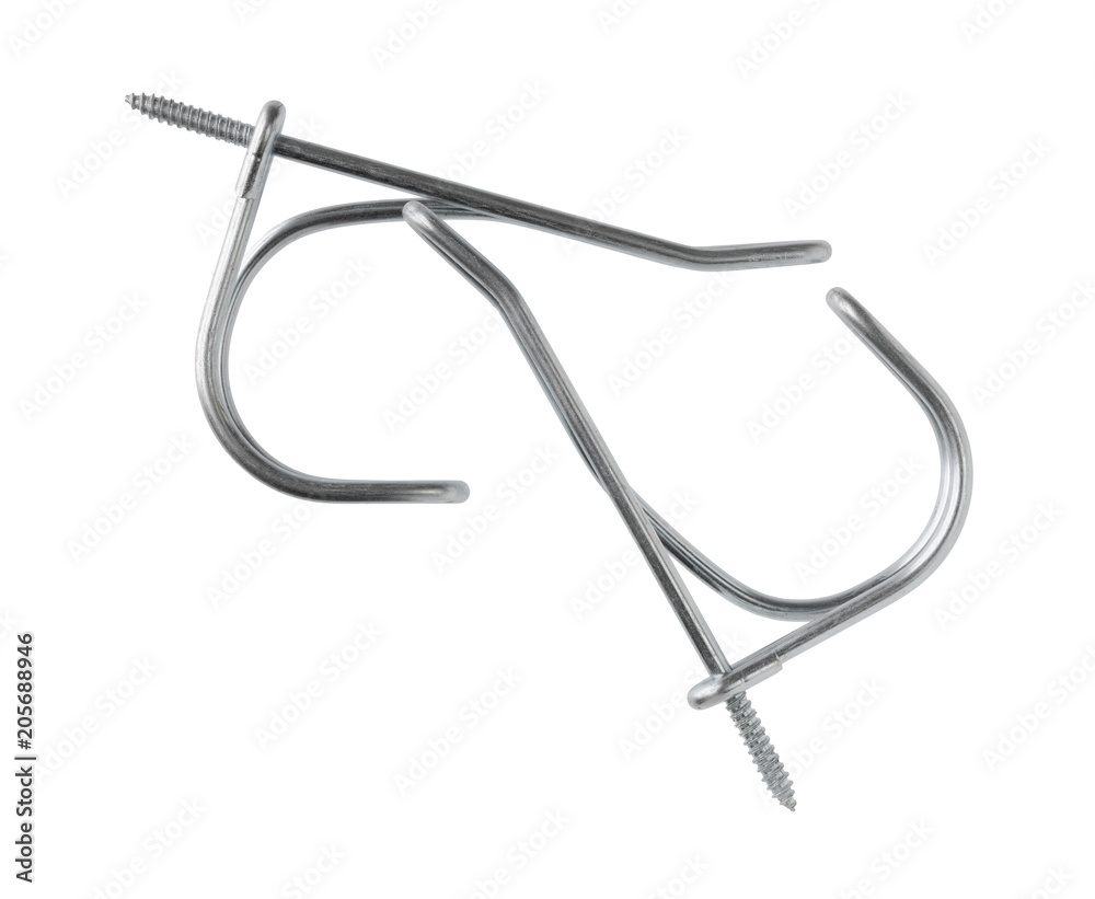 Two metal coat hangers isolated on a white background. Two metal coat hangers isolated on a white background.