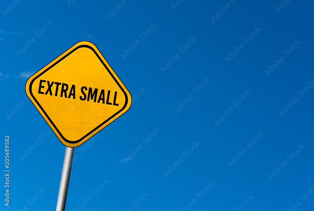 extra small - yellow sign with blue sky extra small - yellow sign with blue sky